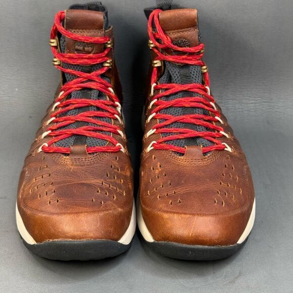 Timberland Mens FlyRoam Trail Mid Leather Forty Wheat sneaker boot Sz 10 - Picture 2 of 9